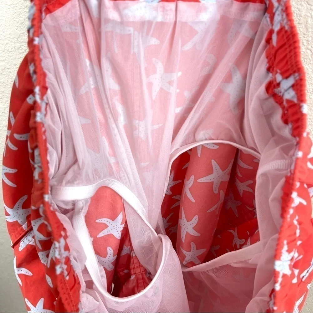 Tom & Teddy Rose & Blue Starfish Print Swim Trunks Size‎ XL Men